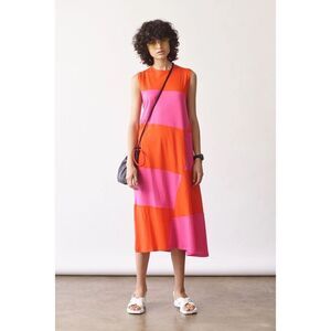 Elizabeth and James Dove Colorblock Asymmetric Dress